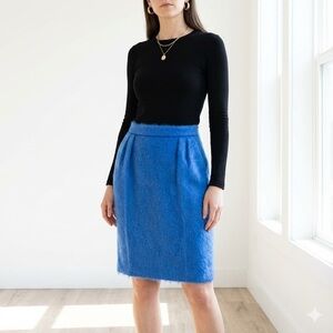 Max Mara cobalt blue mohair fuzzy pencil skirt – Size 4 (IT 38)